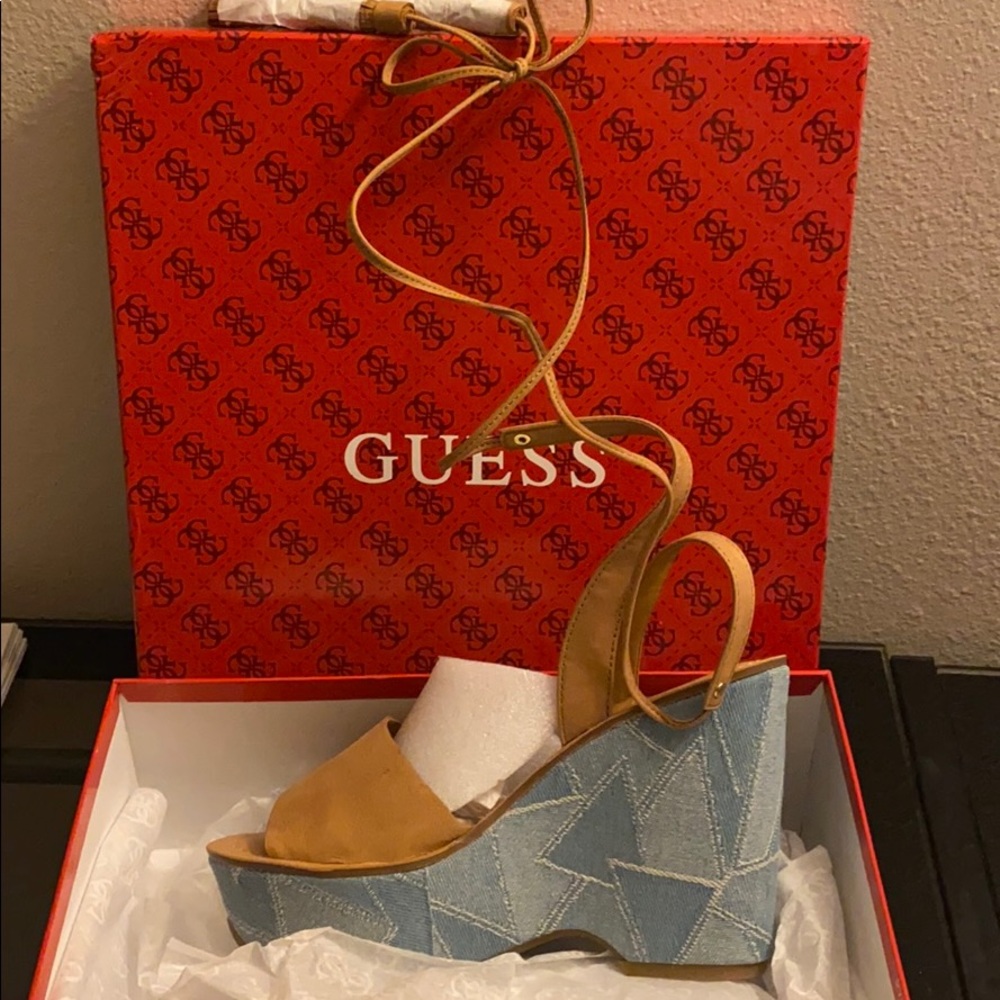 Guess lace up wedges